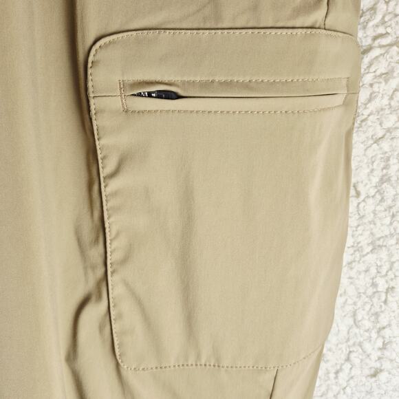 LL Bean Pants Mens Medium Khaki SunSmart UPF 50+ Outdoor Hiking Nylon Belted - Picture 10 of 16